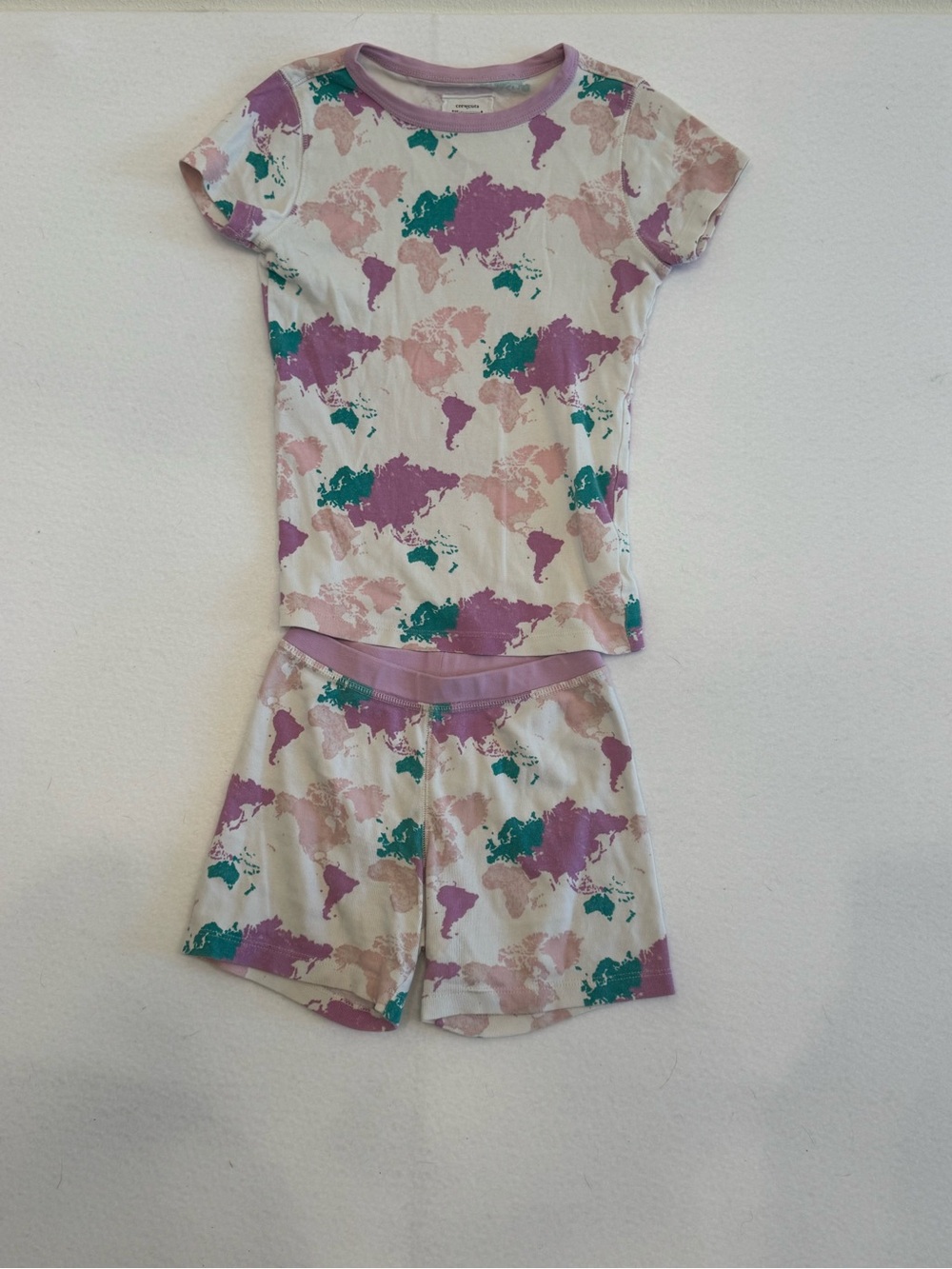 Crewcuts Short-Sleeve Pajama Set in Purple, Teal & Light Pink